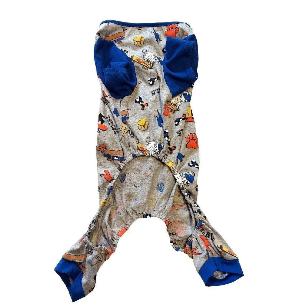 Unbranded Blue/Gray Graphic Doggie Pajamas